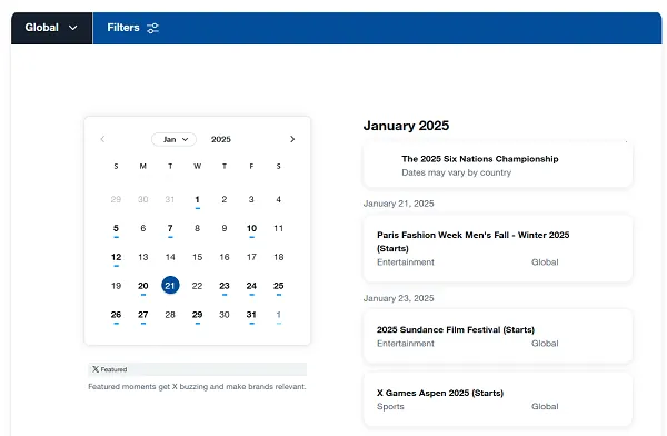 Read more about the article X Shares 2025 Events Calendar for Marketers